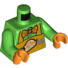 LEGO Fel groen Stuntz Clown Minifig Torso (973 / 76382)