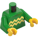 LEGO Verde brillante Maglione con Zig Zag Strisce Minifigure Busto (973 / 76382)