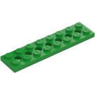 LEGO Fel groen Technic Plaat 2 x 8 met Gaten (3738)