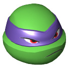 LEGO Bright Green Teenage Mutant Ninja Turtles Head with Donatello Dark Purple Mask and Frown (13016)