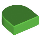 LEGO Fel groen Tegel 1 x 1 Halve Oval (24246 / 35399)
