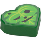 LEGO Bright Green Tile 1 x 1 Heart with Bright Green Leaf with Korok Face (5529)