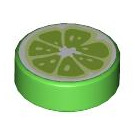 LEGO Leuchtend grün Fliese 1 x 1 Runden mit Lime (35380 / 103348)