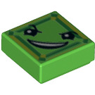 LEGO Vert clair Tuile 1 x 1 avec Green Kryptomite Affronter avec rainure (3070 / 29404)