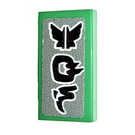 LEGO Bright Green Tile 1 x 2 with GS Ninjago letters Sticker with Groove (3069)