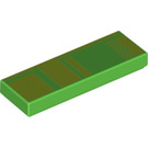 LEGO Bright Green Tile 1 x 3 with Gold sections (63864)