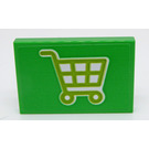 LEGO Leuchtend grün Fliese 2 x 3 mit Caddy Aufkleber (26603)