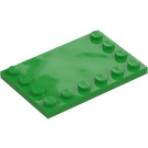 LEGO Fel groen Tegel 4 x 6 met Noppen aan 3 Edges (6180)