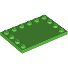 LEGO Fel groen Tegel 4 x 6 met Studs Aan 3 Edges (6180)