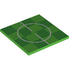 LEGO Fel groen Tegel 6 x 6 met Football pitch Midden met buizen aan de onderzijde (10202 / 66747)