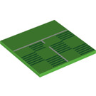 LEGO Fel groen Tegel 6 x 6 met Football pitch Rand met buizen aan de onderzijde (10202 / 73174)