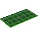 LEGO Fel groen Tegel 8 x 16 met Football pitch goal 2 met onderbuizen, getextureerde bovenkant (82472 / 90498)