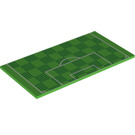 LEGO Fel groen Tegel 8 x 16 met Football Pitch goal met onderbuizen, getextureerde bovenkant (66750 / 90498)