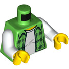 LEGO Fel groen Transport Driver Torso met Brigh Plaid Shirt (973 / 76382)