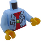 LEGO Helder Lichtblauw Boy met Bright Light Blauw Jacket Minifig Torso (973 / 76382)