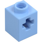 LEGO Bright Light Blue Brick 1 x 1 with Axle Hole (73230)