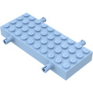 LEGO Helder Lichtblauw Steen 4 x 10 met Wiel Holders (30076 / 66118)