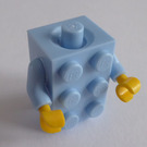LEGO Bright Light Blue Brick Costume with Bright Light Blue Arms and Yellow Hands
