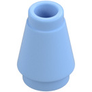 LEGO Leuchtendes Hellblau Kegel 1 x 1 mit oberer Kante (28701 / 59900)