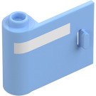 LEGO Bright Light Blue Door 1 x 3 x 2 Left with White Stripe with Hollow Hinge (39623 / 106232)