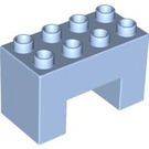 LEGO Helles Hellblau Duplo Backstein 2 x 4 x 2 mit 2 x 2 Ausgeschnitten auf Unterseite (6394)