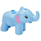 LEGO Helder Lichtblauw Elephant met Pink Oren (67410 / 68038)