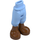 LEGO Bright Light Blue Friends Long Shorts with Brown Feet (2246)