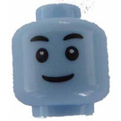 LEGO Bright Light Blue Head with Queasy Face (Recessed Solid Stud) (3626)