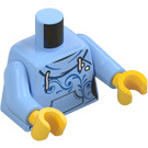 LEGO Leuchtendes Hellblau Kapuzenpullover mit Vorderseite Pocket und Blau Swirls Weiblich Torso (973 / 76382)