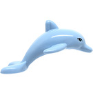 LEGO Bright Light Blue Jumping Dolphin with Bottom Axle Holder with Large Eyes and Eyelashes Round Shaped Eyes (13392 / 13987)