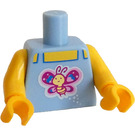 LEGO Lyseblå Minifig Torso med Sommerfugl Dekoration (973 / 88585)