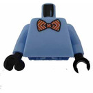 LEGO Leuchtendes Hellblau Minifigur Torso mit Weiß und Orange Streifen Tie Bogen (973)