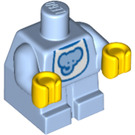 LEGO Helder Lichtblauw Minifigure Baby Lichaam met Geel Handen met Elephant Bib (25128 / 27985)