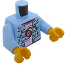 LEGO Leuchtendes Hellblau Open Jacke und Rosa Swirl T-Hemd  Torso (973 / 76382)