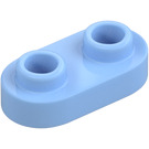 LEGO Leuchtendes Hellblau Platte 1 x 2 mit Abgerundete Enden und Open Noppen (35480)