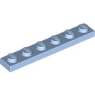 LEGO Bleu clair brillant assiette 1 x 6 (3666)