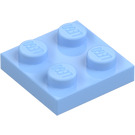 LEGO Helder lichtblauw Plaat 2 x 2 (3022 / 94148)