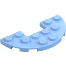 LEGO Leuchtendes Hellblau Platte 3 x 6 Rund Hälfte Kreis mit Ausschnitt (18646)