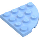 LEGO Bright Light Blue Plate 4 x 4 Round Corner (30565)