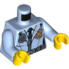 LEGO Helder Lichtblauw Politie Jacket met Riem, Tie, Radio en Badge Female Torso (973 / 76382)