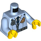 LEGO Lyseblå Politi Jakke med Bælte, Tie, Radio og Badge Hankøn Torso (973 / 76382)