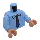 LEGO Leuchtendes Hellblau Hemd mit Dark Blau Tie Torso (973 / 76382)