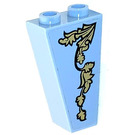 LEGO Bright Light Blue Slope 1 x 2 x 3 (75°) Inverted with Tendril (left) Sticker (2449)