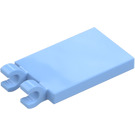 LEGO Bright Light Blue Tile 2 x 3 with Horizontal Clips (Thick Open 'O' Clips) (30350 / 65886)