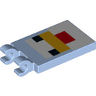 LEGO Helles Hellblau Fliese 2 x 3 mit Horizontal Clips mit Minecraft Hähnchen (Dick geöffnete O-Clips) (30350 / 37107)