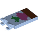 LEGO Bleu clair brillant Tuile 2 x 3 avec Horizontal Clips avec Minecraft radish (Pinces épaisses ouvertes en «O») (30350 / 37163)