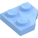 LEGO Kirkas vaaleansininen Kiila Levy 2 x 2 Cut Kulma (26601)