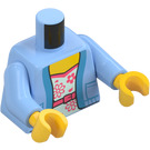 LEGO Lyseblå Kvinde med Blå Jakke Minifig Torso (973 / 76382)