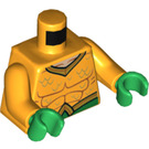 LEGO Helder lichtoranje Aquaman met Geel Lang haar Minifiguur Torso (973 / 76382)