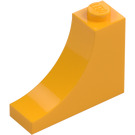 LEGO Klar Ljus Orange Båge 1 x 3 x 2 med Inside Rosett (18653)